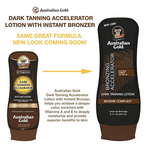 Australian Gold Dark Tanning Accelerator Lotion With Bronzer, 8 .